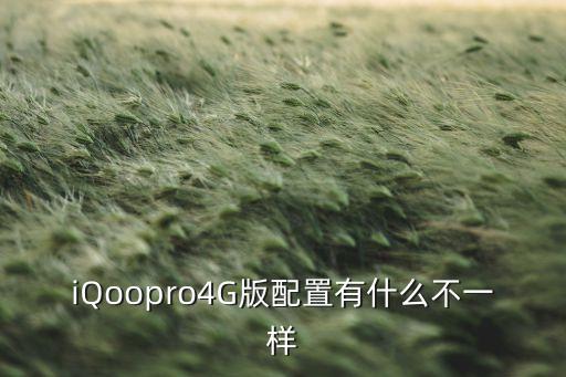iQoopro4G版配置有什么不一樣