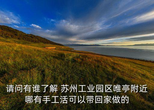 請問有誰了解 蘇州工業(yè)園區(qū)唯亭附近哪有手工活可以帶回家做的