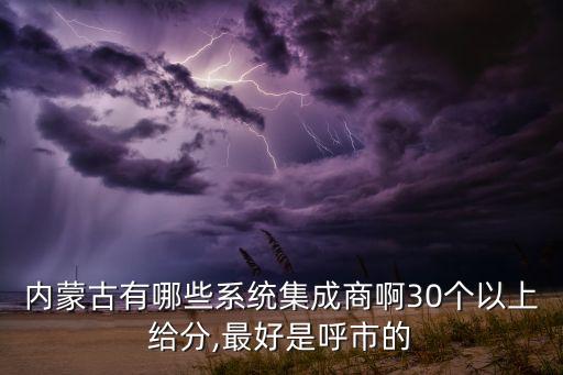 內(nèi)蒙古有哪些系統(tǒng)集成商啊30個以上給分,最好是呼市的