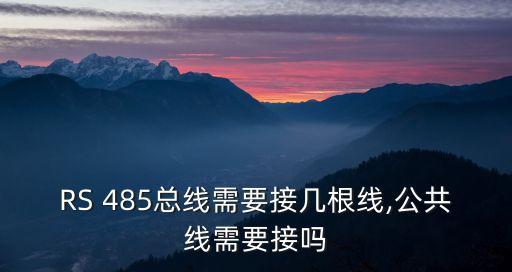 RS 485總線需要接幾根線,公共線需要接嗎