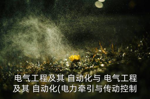  電氣工程及其 自動化與 電氣工程及其 自動化(電力牽引與傳動控制