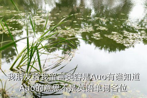 auo，我朋友給我留言類容是Auo有誰(shuí)知道Auo的意思不是英語(yǔ)單詞各位