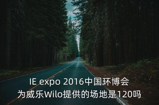 環(huán)博會，IE expo 2016中國環(huán)博會為威樂Wilo提供的場地是120嗎