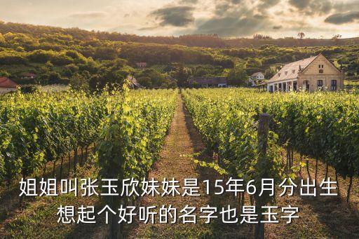 姐姐叫張玉欣妹妹是15年6月分出生想起個(gè)好聽(tīng)的名字也是玉字
