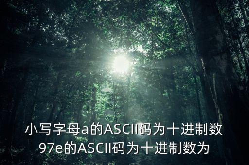 小寫字母a的ASCII碼為十進(jìn)制數(shù)97e的ASCII碼為十進(jìn)制數(shù)為