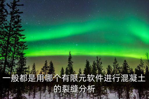 有限元軟件，一般都是用哪個(gè)有限元軟件進(jìn)行混凝土的裂縫分析