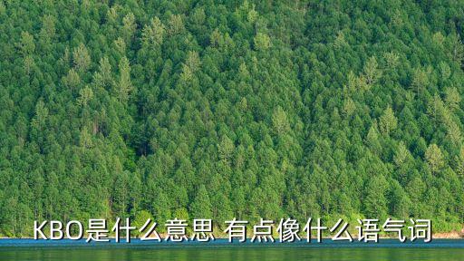 kbo，KBO是什么意思 有點像什么語氣詞
