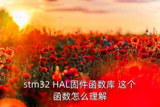 stm32 HAL固件函數(shù)庫 這個函數(shù)怎么理解