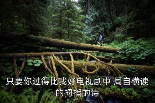 只要你過得比我好電視劇中 周自橫讀的拇指的詩