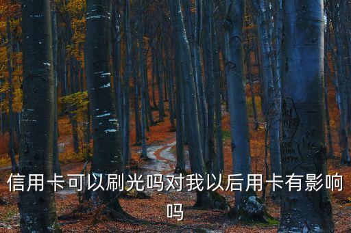 刷光，信用卡可以刷光嗎對我以后用卡有影響嗎