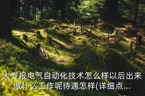 大專報電氣自動化技術(shù)怎么樣以后出來做什么工作呢待遇怎樣(詳細點...