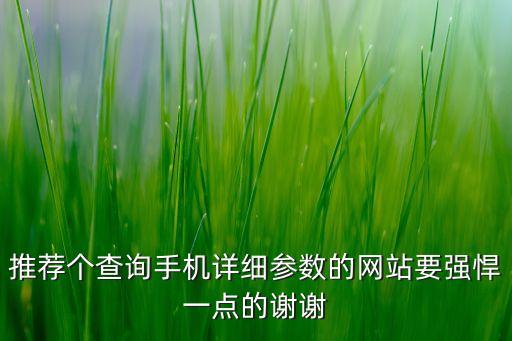 推薦個(gè)查詢手機(jī)詳細(xì)參數(shù)的網(wǎng)站要強(qiáng)悍一點(diǎn)的謝謝