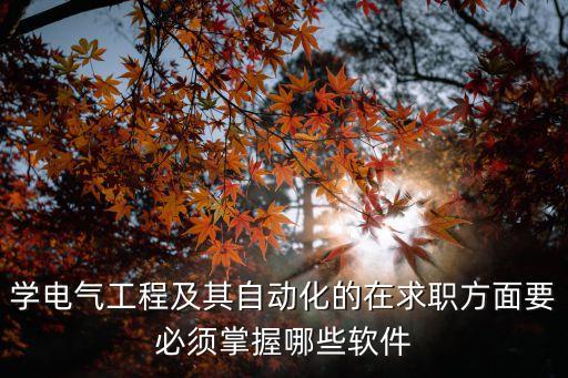 學(xué)電氣工程及其自動(dòng)化的在求職方面要必須掌握哪些軟件