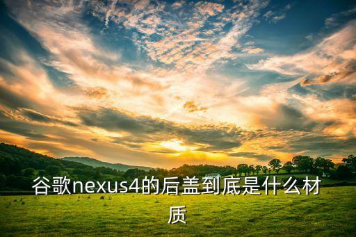 谷歌nexus4的后蓋到底是什么材質(zhì)