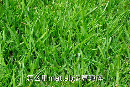 怎么用matlab運(yùn)算矩陣