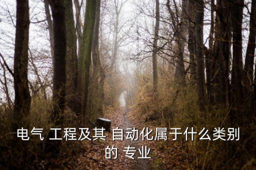 電氣 工程及其 自動(dòng)化屬于什么類別的 專業(yè)