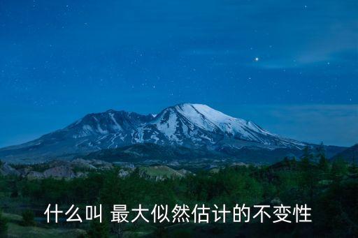 什么叫 最大似然估計的不變性