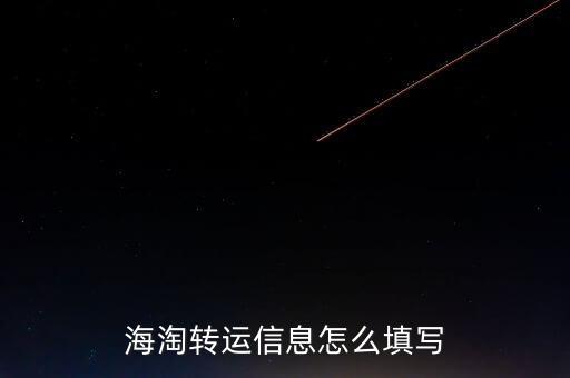 海淘轉(zhuǎn)運信息怎么填寫