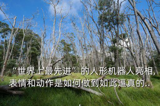 “世界上最先進(jìn)”的人形機(jī)器人亮相,表情和動(dòng)作是如何做到如此逼真的...