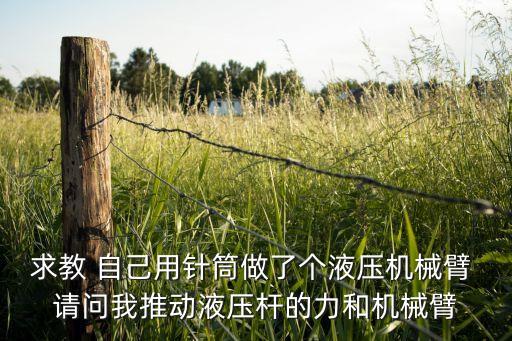 求教 自己用針筒做了個液壓機械臂 請問我推動液壓桿的力和機械臂