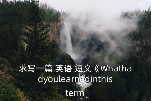 求寫一篇 英語 短文《Whathadyoulearnedinthisterm