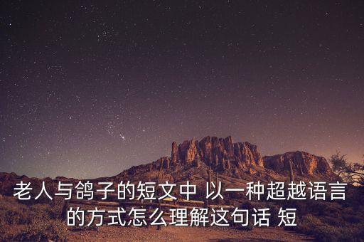 老人與鴿子的短文中 以一種超越語言的方式怎么理解這句話 短