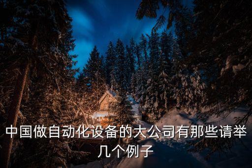 中國做自動(dòng)化設(shè)備的大公司有那些請(qǐng)舉幾個(gè)例子