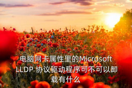 LLDP，電腦網(wǎng)卡屬性里的Microsoft LLDP 協(xié)議驅(qū)動程序可不可以卸載有什么