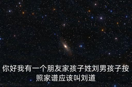 你好我有一個朋友家孩子姓劉男孩子按照家譜應該叫劉道