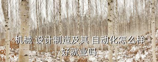  機(jī)械 設(shè)計(jì)制造及其 自動(dòng)化怎么樣好就業(yè)嗎