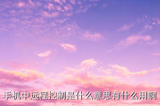手機(jī)中遠(yuǎn)程控制是什么意思有什么用啊