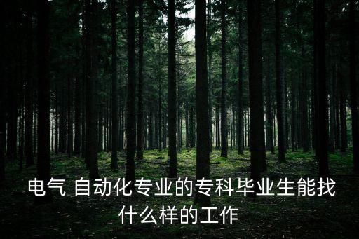  電氣 自動化專業(yè)的?？飘厴I(yè)生能找什么樣的工作