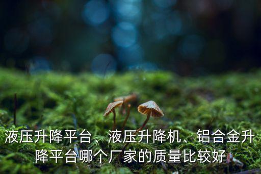 液壓升降平臺、液壓升降機、鋁合金升降平臺哪個廠家的質(zhì)量比較好