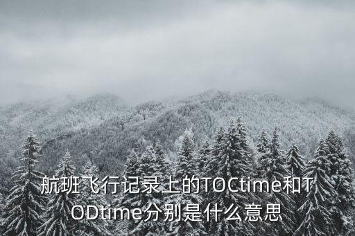 航班飛行記錄上的TOCtime和TODtime分別是什么意思