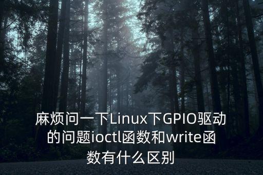 麻煩問一下Linux下GPIO驅(qū)動的問題ioctl函數(shù)和write函數(shù)有什么區(qū)別