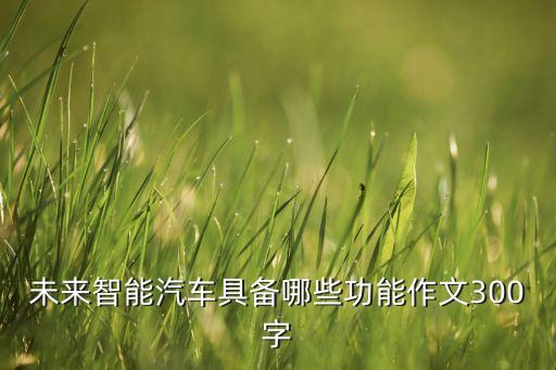 未來智能，未來智能汽車具備哪些功能作文300字