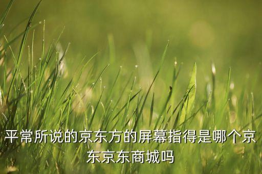 平常所說的京東方的屏幕指得是哪個京東京東商城嗎