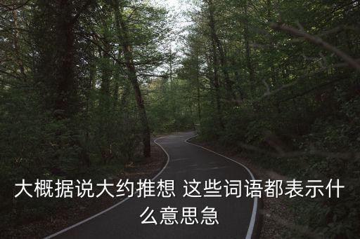 大概據(jù)說(shuō)大約推想 這些詞語(yǔ)都表示什么意思急
