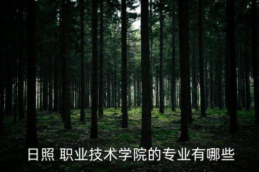  日照 職業(yè)技術(shù)學(xué)院的專業(yè)有哪些