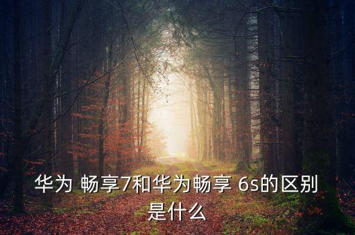 華為 暢享7和華為暢享 6s的區(qū)別是什么