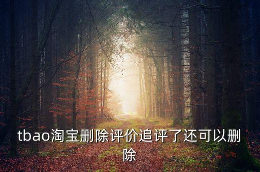 tbao淘寶刪除評價追評了還可以刪除
