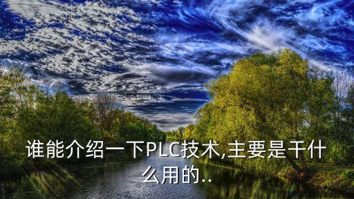 誰能介紹一下PLC技術(shù),主要是干什么用的..