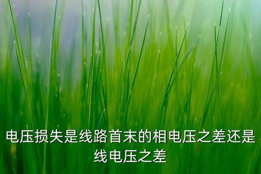 電壓損失是線路首末的相電壓之差還是線電壓之差