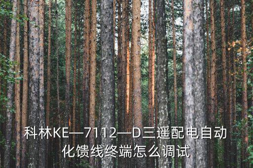 科林KE—7112—D三遙配電自動(dòng)化饋線終端怎么調(diào)試
