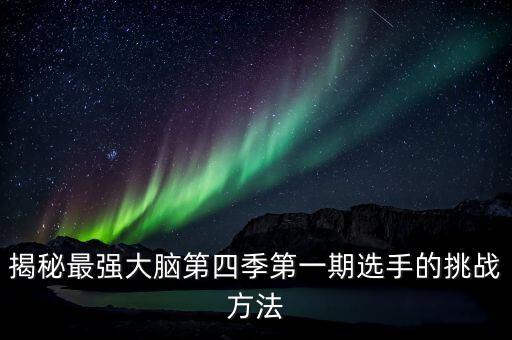 最強(qiáng)大腦4機(jī)器人,最強(qiáng)大腦第四季腦王爭(zhēng)霸賽誰(shuí)獲冠?