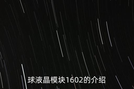 球液晶模塊1602的介紹
