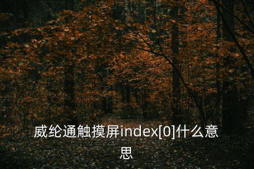 威綸通觸摸屏index[0]什么意思