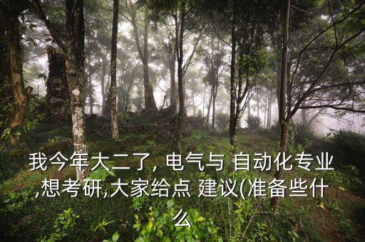 我今年大二了, 電氣與 自動化專業(yè),想考研,大家給點 建議(準(zhǔn)備些什么