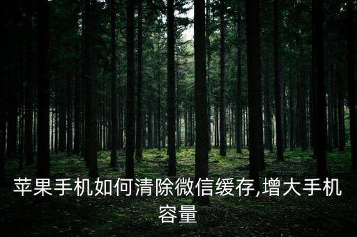 蘋(píng)果手機(jī)如何清除微信緩存,增大手機(jī)容量
