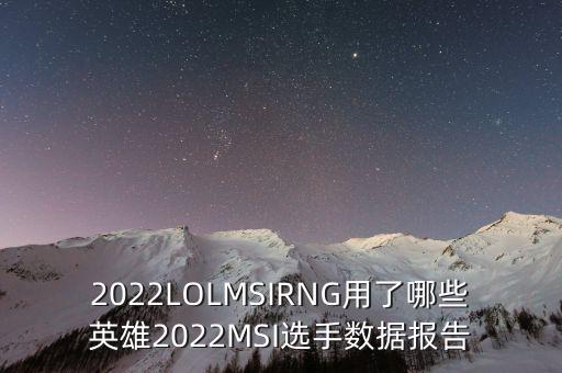 2022LOLMSIRNG用了哪些英雄2022MSI選手數(shù)據(jù)報告